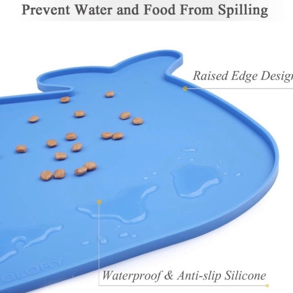 Pet Feeding Mat Turquoise Whale shape For Dogs or Cats…Size Large - Picture 7 of 7